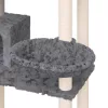Sötétszürke macskabútor szizál kaparóoszlopokkal 131 cm