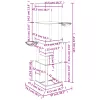 Krémszínű macskabútor szizál kaparófákkal 147 cm