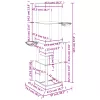 Világosszürke macskabútor szizál kaparófákkal 147 cm