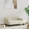 Krémszínű bársony kutyaágy 70 x 45 x 30 cm