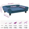 Kék bársony kutyaágy 70 x 48 x 22 cm