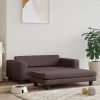 Barna műbőr kutyaágy hosszabbítóval 100 x 50 x 30 cm