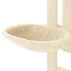 Krémszínű macskabútor szizál kaparófákkal 130,5 cm