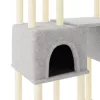 Világosszürke macskabútor szizál kaparófákkal 199 cm