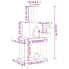 Krémszínű macskakaparófa szizál kaparófákkal 122 cm