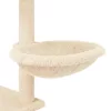 Krémszínű macskabútor szizál kaparófákkal 153 cm