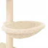 Krémszínű macskabútor szizál kaparófákkal 117 cm