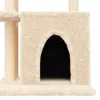 Krémszínű macskabútor szizál kaparófákkal 83,5 cm