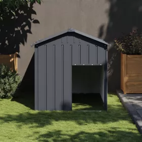   Antracit horganyzott acél kutyakennel tetővel 117x153x123 cm