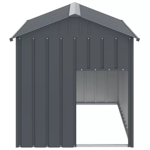 Antracit horganyzott acél kutyakennel tetővel 117x153x123 cm