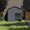 Antracit horganyzott acél kutyakennel tetővel 117x103x123 cm