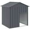 Antracit horganyzott acél kutyakennel tetővel 117x103x123 cm