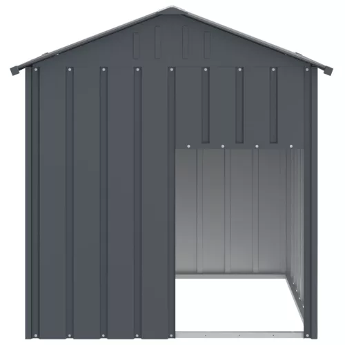 Antracit horganyzott acél kutyakennel tetővel 117x103x123 cm
