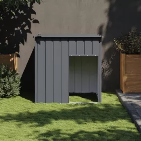   Antracit színű horganyzott acél kutyaház tetővel 110 x 103 x 109 cm