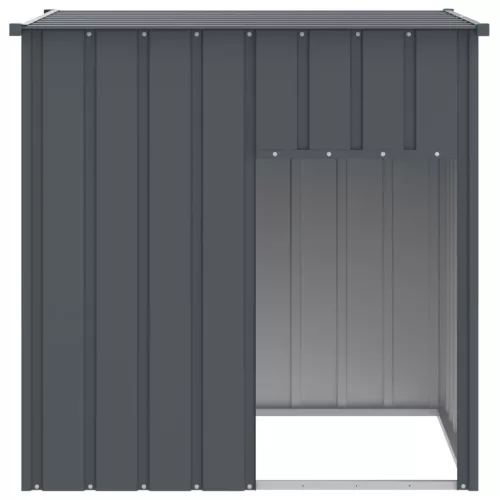 Antracit színű horganyzott acél kutyaház tetővel 110 x 103 x 109 cm