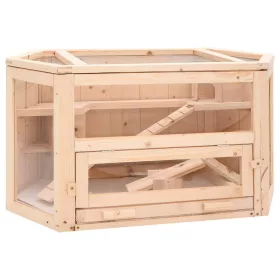 Tömör fenyőfa hörcsögketrec 80x40x43 cm