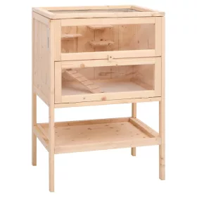 Tömör fenyőfa hörcsögketrec 55 x 40 x 80 cm