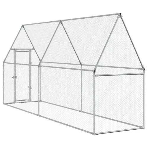 Szürke horganyzott acél csirkeketrec 400x100x190 cm