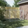 Szürke horganyzott acél kutyaláda ajtóval 2x2x1,5 m