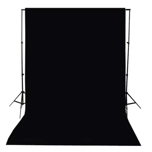 Fekete pamut háttér állvány nélkül 300 x 300 cm