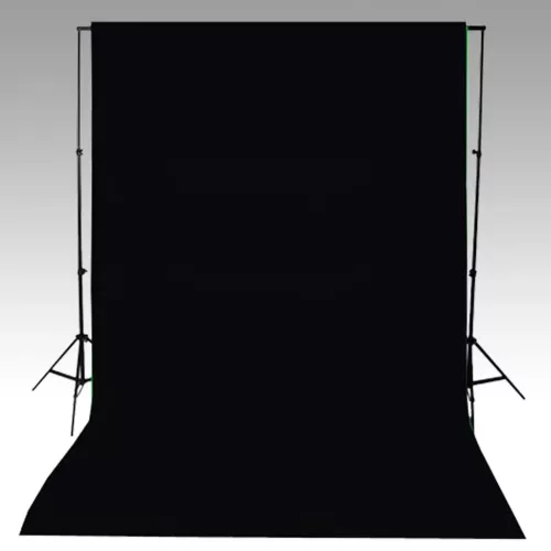 Fekete pamut háttér állvány nélkül 600 x 300 cm