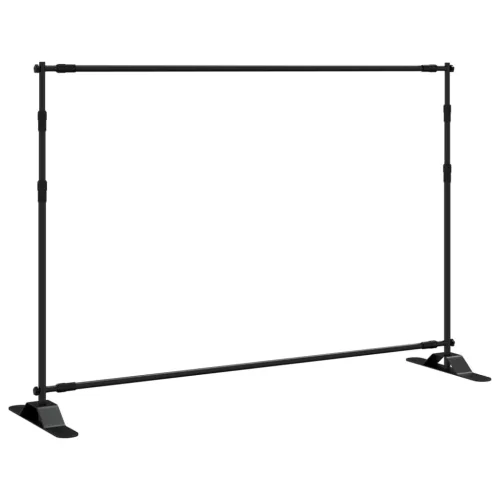 Fekete acél háttérállvány 305x243 cm