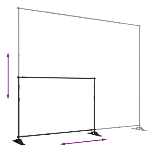 Fekete acél háttérállvány 305x243 cm