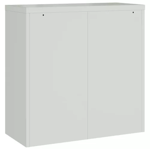 Szürke kétajtós acél irodai szekrény 90 cm
