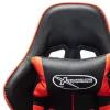 Fekete és piros műbőr gamer szék lábtámasszal