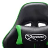 Fekete és zöld műbőr gamer szék lábtámasszal
