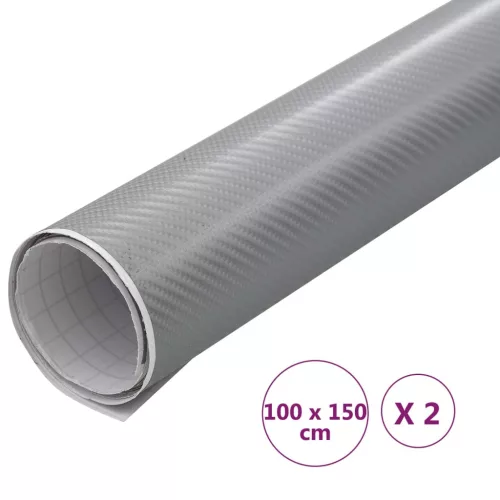 2 darab 4D-s ezüstszínű autófólia 100 x 150 cm