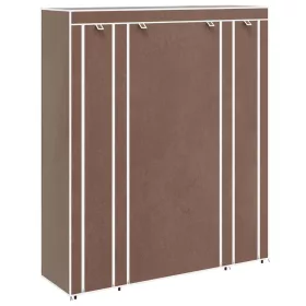   Barna szövet ruhásszekrény tárolórekeszekkel 45x150x176 cm