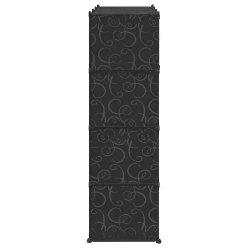 Fekete/fehér szekrény 9 tárolórekesszel 109x36,5x143 cm