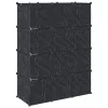 Fekete/fehér szekrény 9 tárolórekesszel 109x36,5x143 cm