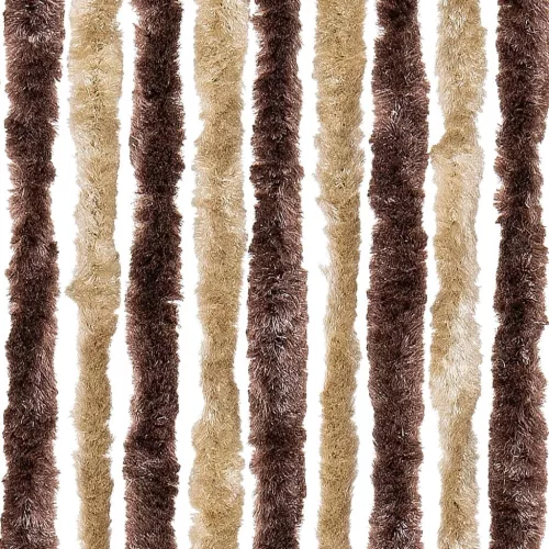 Bézs és világosbarna zsenília rovarfüggöny 100 x 220 cm
