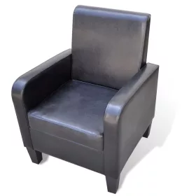 Fekete műbőr fotel