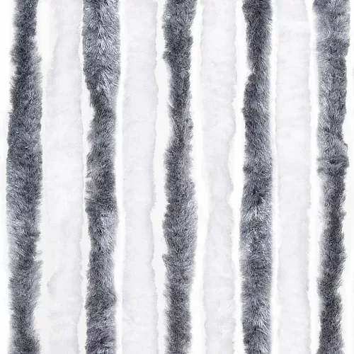 Szürke és fehér zsenília rovarfüggöny 90 x 220 cm