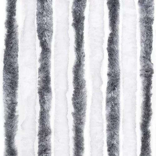 Szürke és fehér zsenília rovarfüggöny 100 x 220 cm