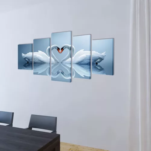 Vászon falikép szett hattyú 200 x 100 cm