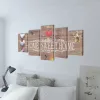 Nyomtatott vászon falikép szett "Home Sweet Home" dizájn 200 x 100 cm