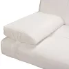 Krémfehér műbőr állítható kanapéágy két párnával