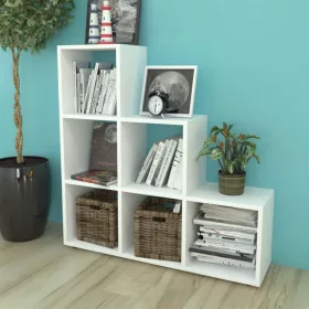 Fehér lépcső könyvespolc/vitrines polc 107 cm