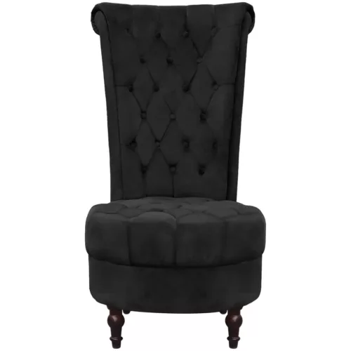 Fekete magas háttámlás szövetfotel