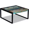 Tömör újrahasznosított fa dohányzóasztal 80 x 80 x 40 cm