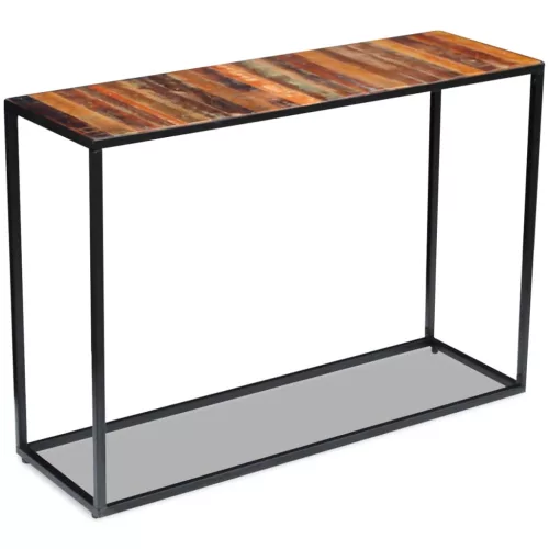 Tömör újrahasznosított fa konzolasztal 110 x 35 x 76 cm