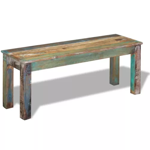 Tömör újrahasznosított fa pad 110 x 35 x 45 cm