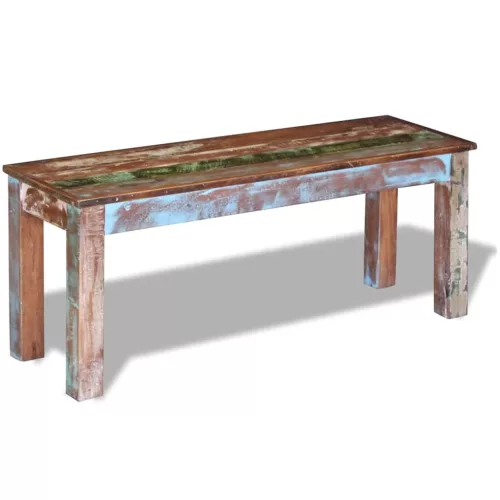 Tömör újrahasznosított fa pad 110 x 35 x 45 cm