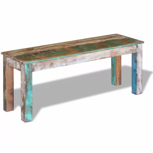 Tömör újrahasznosított fa pad 110 x 35 x 45 cm