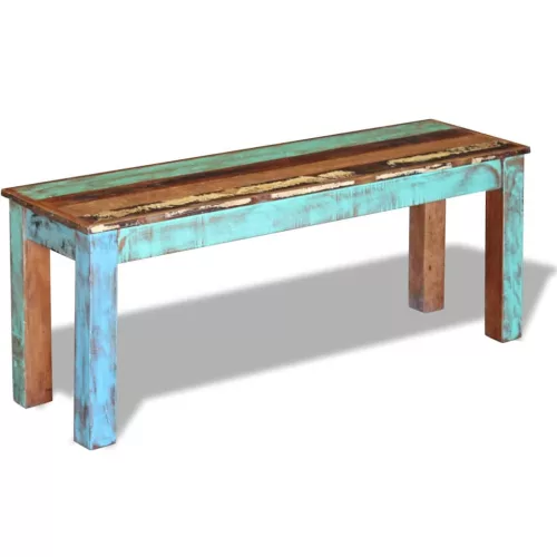 Tömör újrahasznosított fa pad 110 x 35 x 45 cm