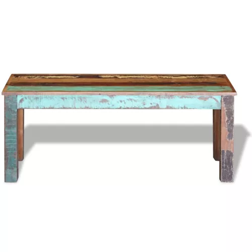 Tömör újrahasznosított fa pad 110 x 35 x 45 cm